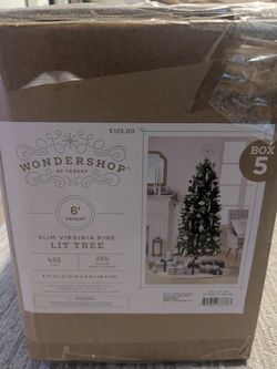 6-foot Slim Virginia Pine Pre-Lit Artificial Christmas Tree