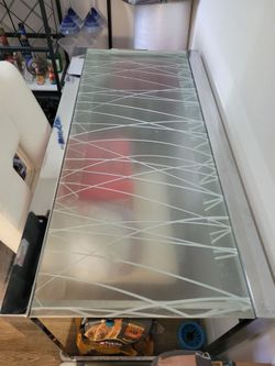 Glass Table/2 Upholstered Chairs