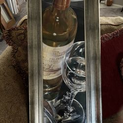 Elegant Still Life - Wine Bottle & Crystal Wine Glass 