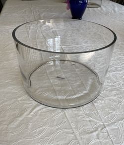 Clear Glass Round Table Vase 6" H x 10" W x 10" D 