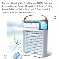 Portable Desktop Air Conditioners, NTMY Personal Evaporative Air Cooler, Ultra-Quiet