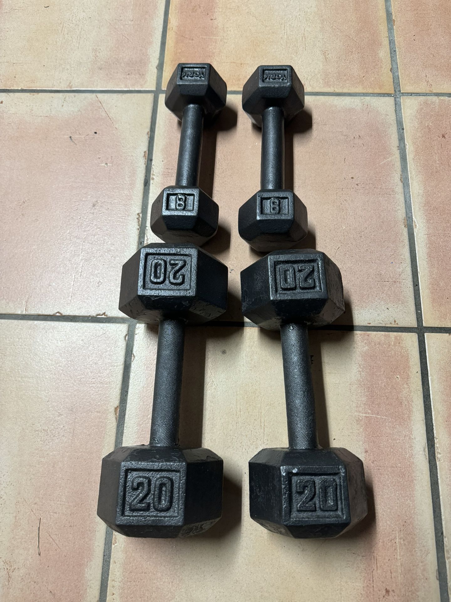 Two Sets of Dumbbells.  20lbs and 8lbs