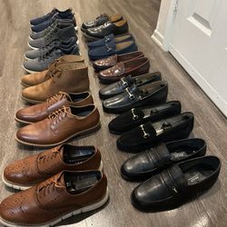 12 Pares Leather And Rubber Shoes 