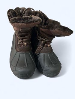 Brown Winter Snow Boots with Faux Fur Lining free soldier