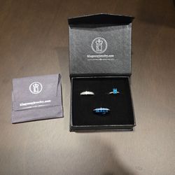 Silver And Tungsten Ring Set