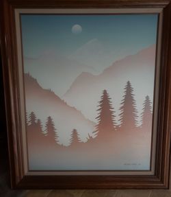 Framed Mountain Landscape Painting by Michael Fishel