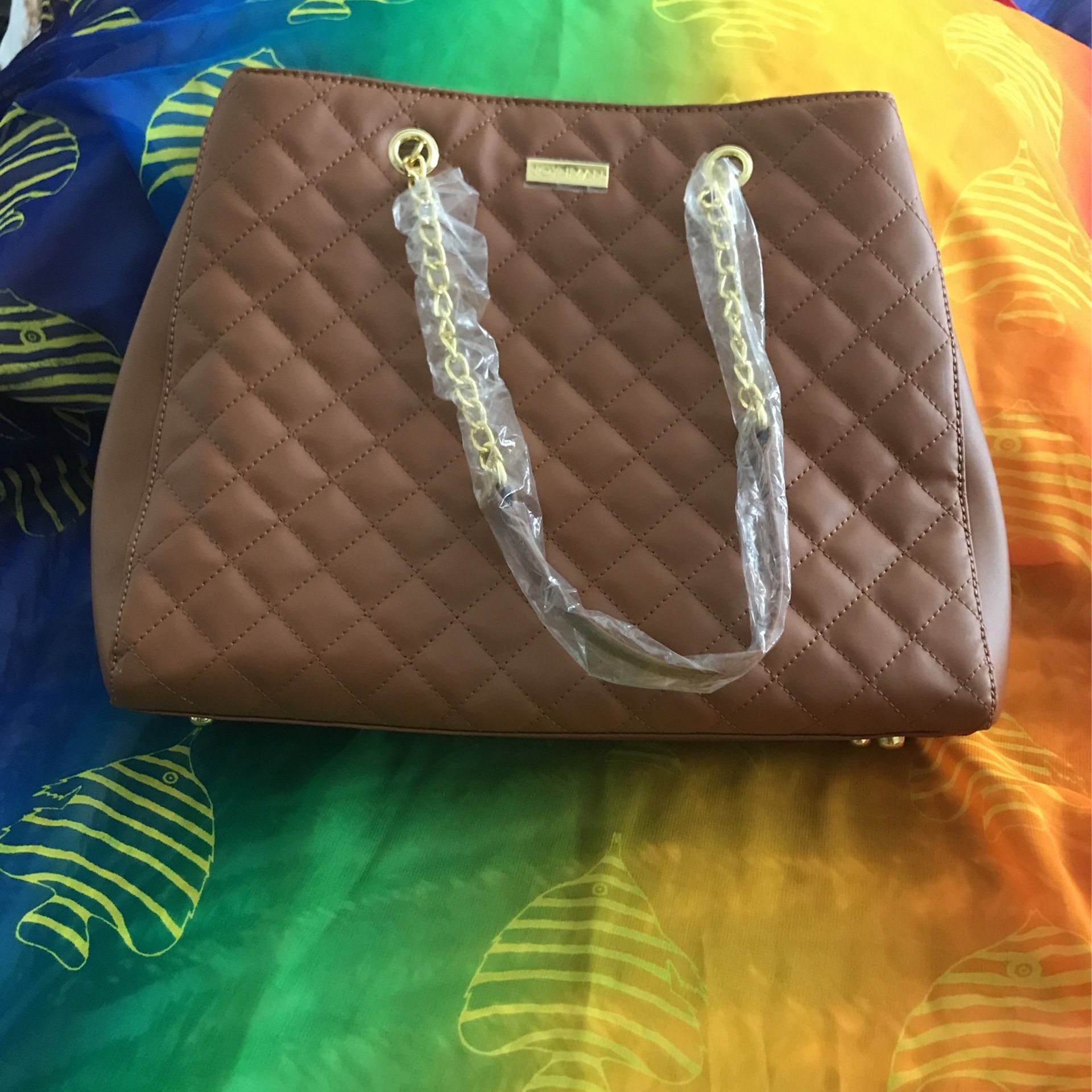 Joy And Iman Quilted Leather Purse New