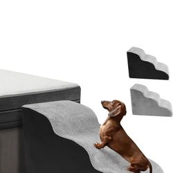 AUTIHOM Dog Stairs & Steps for Small Dogs 3-Step Pet Stairs for Bed and Couch 33D Foam Doggy Steps Puppy Steps for Small Dogs, Non-Slip Pet Steps, Dog