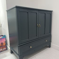 Real Wood Cabinet Dark Green w/ Gold Accents 