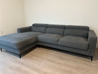 Gray L-Shaped Sectional Sofa with Chaise