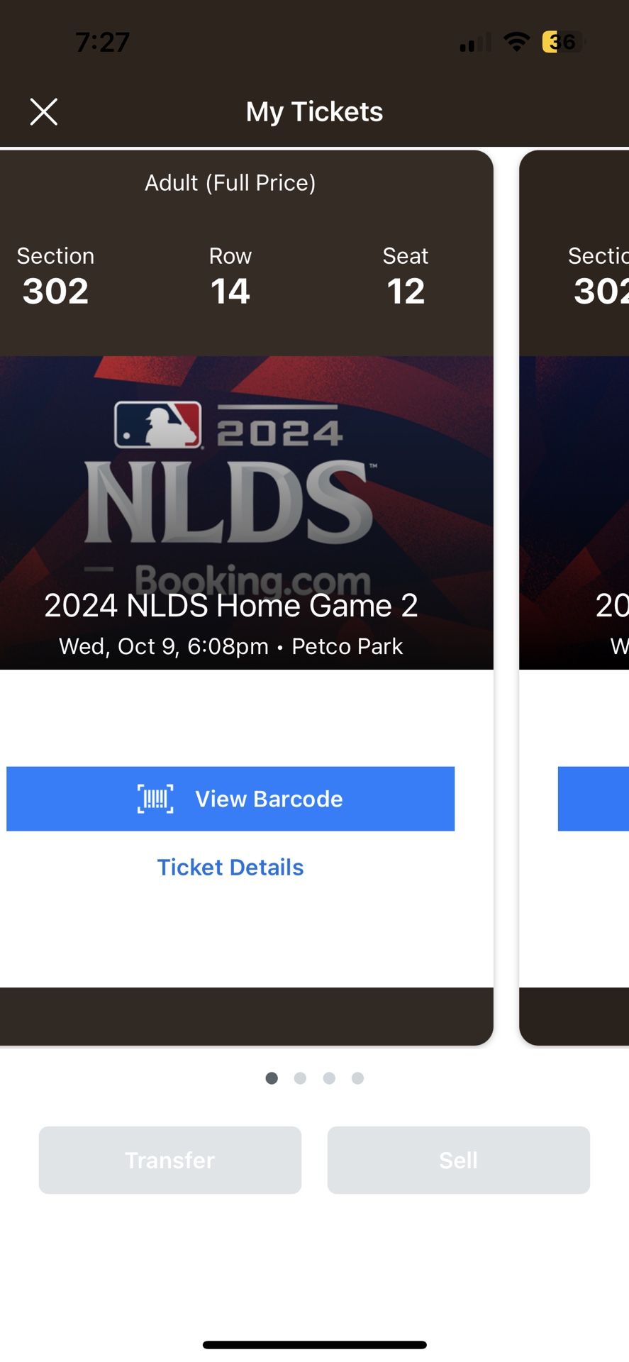 San Diego Padres Vs La Los Angeles Dodgers Wednesday October 9 One Single Ticket Section 304