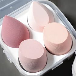 New 4PCS Makeup Sponge Beauty Blender Set - Ultra-Soft, Seamless Blend for Liquid Foundation, Durable & Bouncy, Multi-Colored Sponges for Dry/Wet Use,