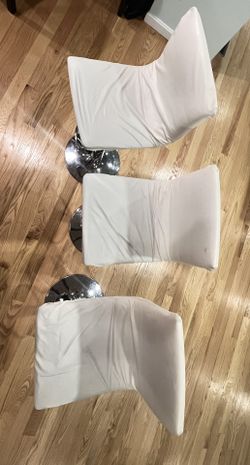 3 Adjustable Barstool White Cover 