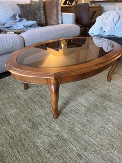 Ethan Allen Glass Coffee Table