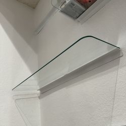 24.25”x 8” Floating Glass Shelf