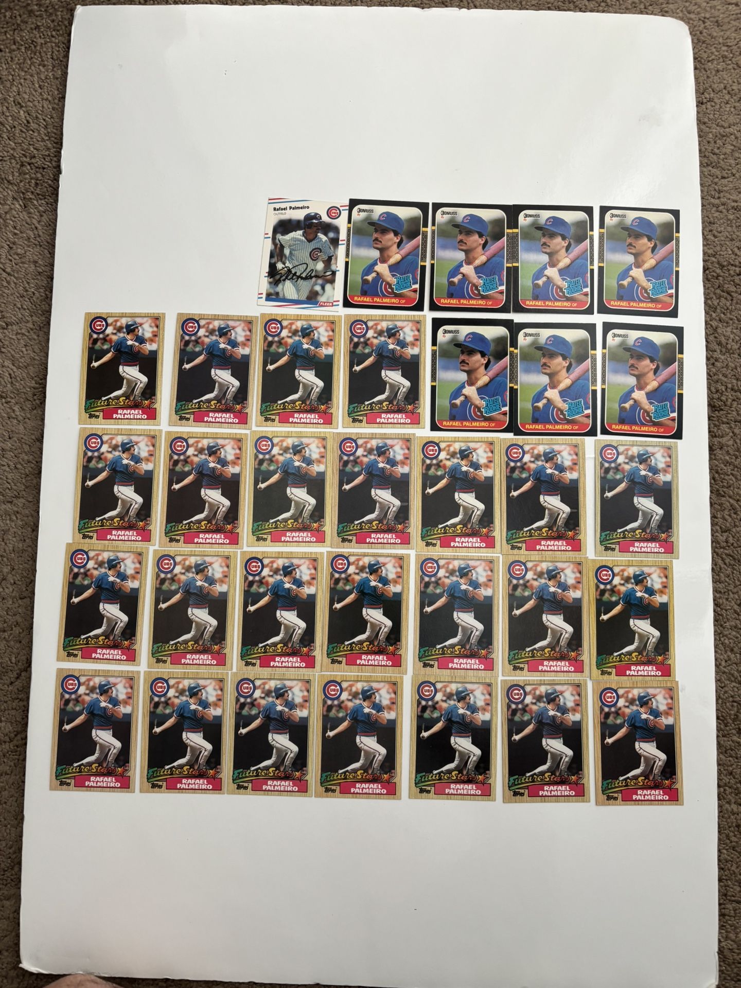 Rafael Palmeiro Autographed Baseball Card Plus 32 Rookie Cards