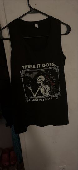 Black Skeleton Graphic Sleeveless Tank Top