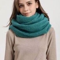 Elegant Soft Infinity Scarf In Jade Green