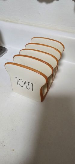 Brand New Rae Dunn Ceramic Toast Stand Holder 4" W x 6" L
