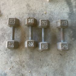 4 20 Pound Dumbbells 