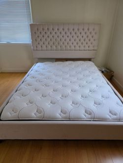 Queen size bed and mattress
