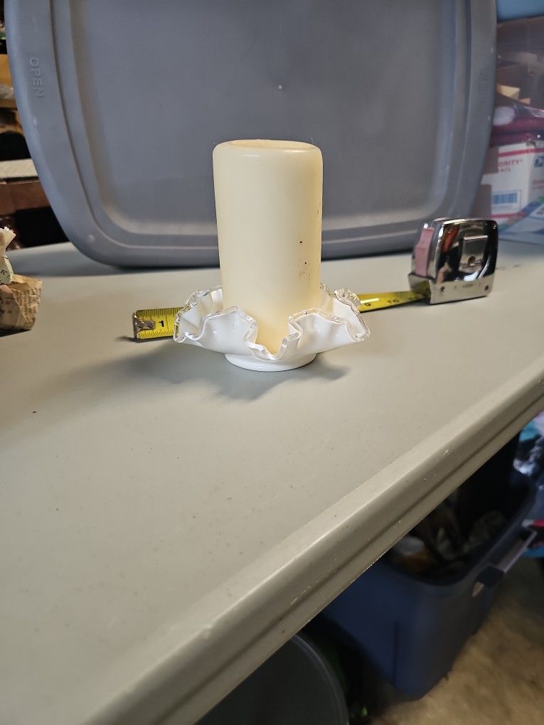 Milk Glass Candle Holder
