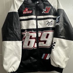 Racing Flag Bomber Jacket- Fashion nova