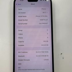 Apple iPhone 14 Pro Max 256GB Unlocked - Space Black Smartphone  Please Read