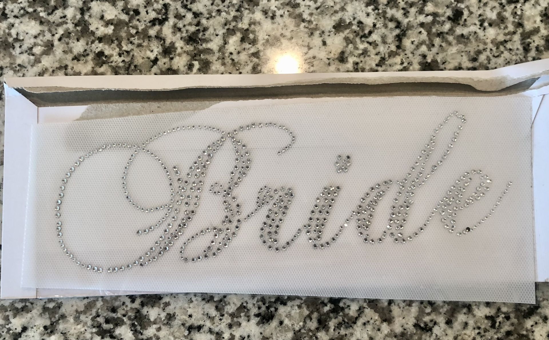 Iron-on “Bride” Rhinestone Appliqué 