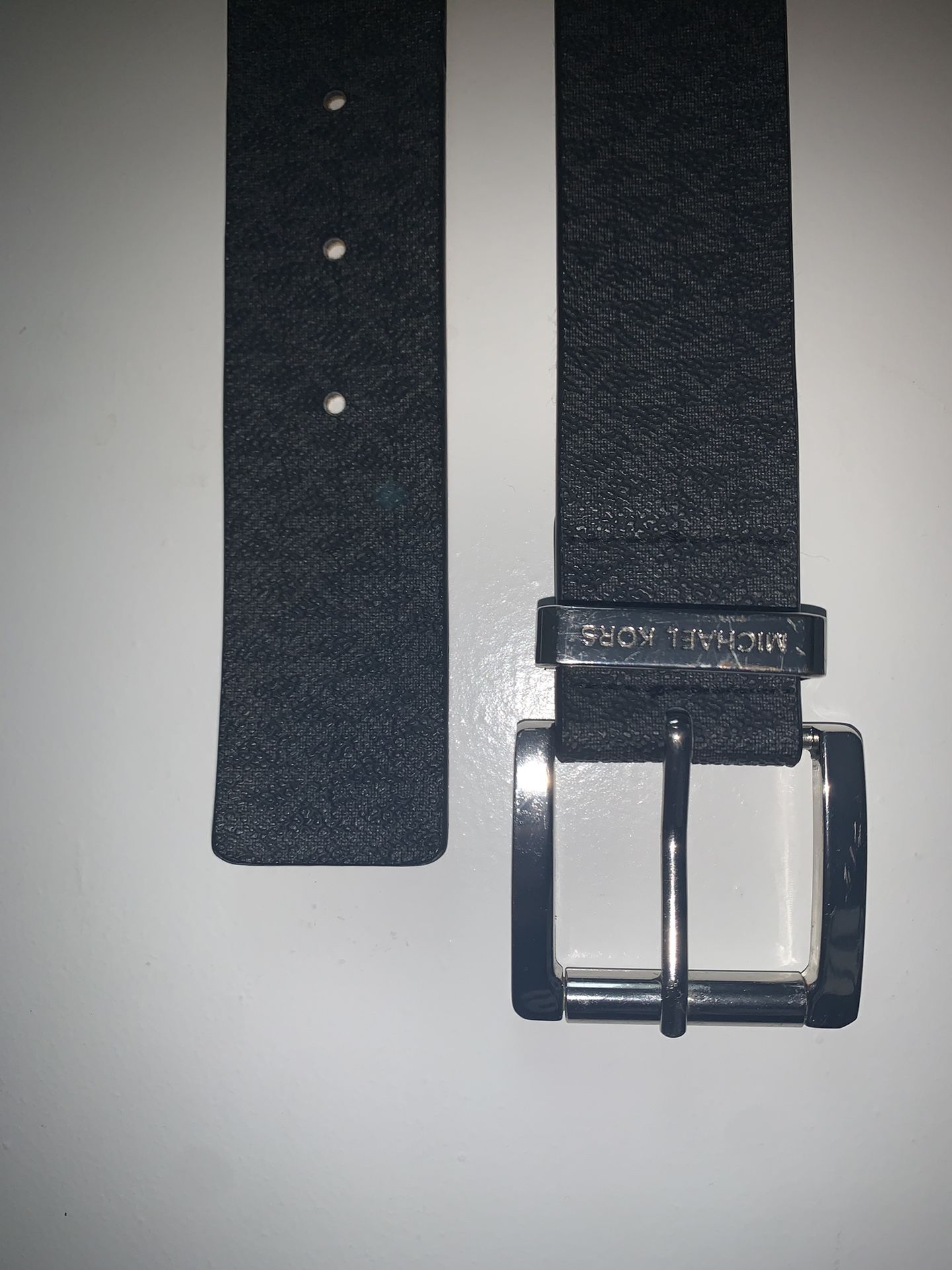 MICHAEL KORS reversible belt BLKI BROWN color way, Sliver Buckle Large.