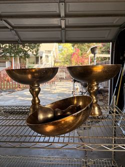 3 Large Compote Vase/Bowl