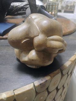 20th C Hand Carved Teak Weeping Buddha Figure Sculpture Crying Monk Yogi
