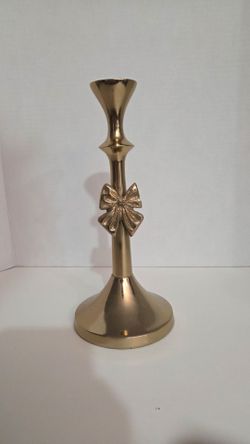 Gold Bow Brass Canddle Holder