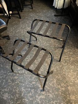 Pair of Folding Metal Luggage Racks – $20