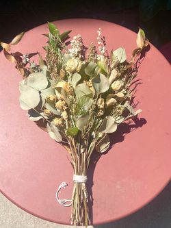 Large Dried Floral Bouquet with Eucalyptus & Roses