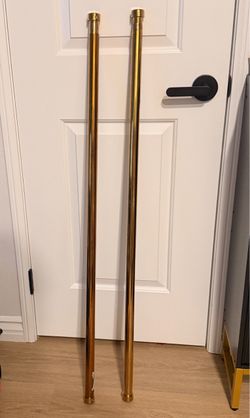 Gold Metal Curtain Poles – Set of 2