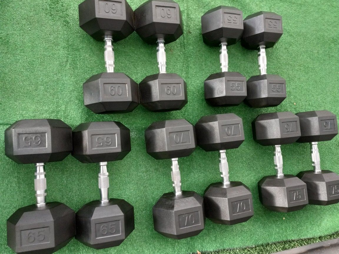 55,60,65,70,75 DUMBBELLS SET
