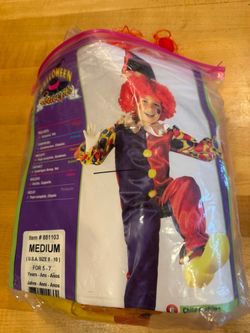 Kids Clown Halloween Costume Medium 8-10