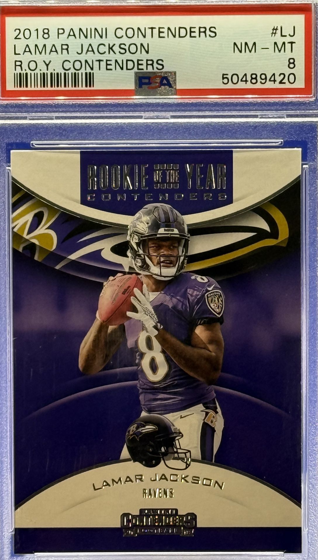 2018 PANINI CONTENDERS LAMAR JACKSON R.OY CONTENDERS