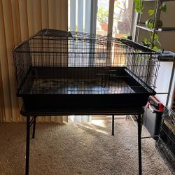 Large cage for rabbits, chickens, or guinea Pigs. $ 150 dlrs. OBO. Only Cage.