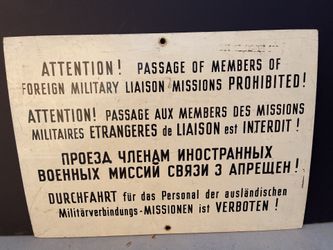 Original Checkpoint Charlie Border Sign