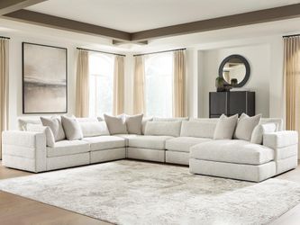 Ashbourne Estate Snowstone 6-Piece Sectional with Chaise