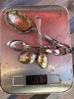 Silver Sterling spoons set of five approximately 1.8 ounces