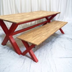 MAMAGREEN Natural Teak Wood Outdoor Picnic Table Set Patio HANDMADE