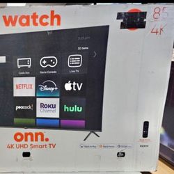 85 Tv ONN smart 4K HDTV $55 down on financing free delivery six month warranty