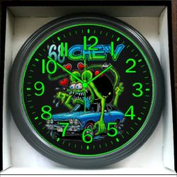 1967 Chevy Chevrolet Chevelle SS Glow In The Dark Wall Clock New 