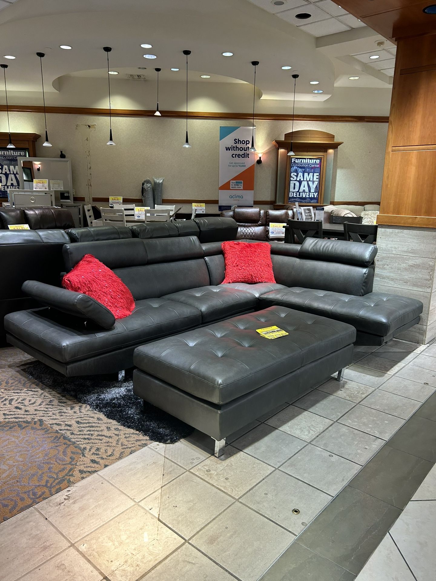 AUTUMN SALE! ONLY $699! Ibiza Gray Sectional And Ottoman Set 