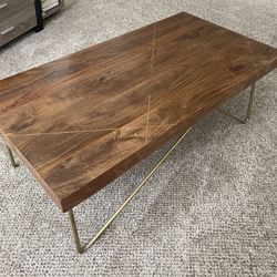 Cocktail Table in Tobacco and Brass 