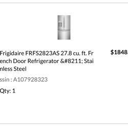 Frigidaire FRFS2823AS 27.8 cu. ft. Fr ench Door Refrigerator 