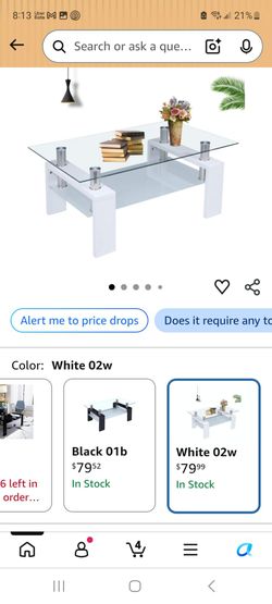 Glass and white coffee table